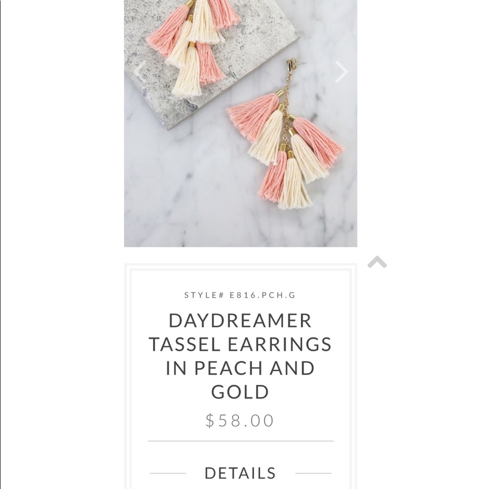Ettika Daydreamer Tassel Earrings in Peach & Gold